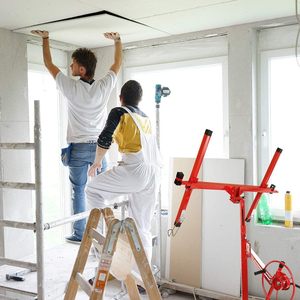 11 'pannello del muro a secco sollevatore di costruzione con chiusura a chiave martinetto con rotolamento ruota del muro a secco strumento di sollevamento del muro a secco per la costruzione di cartongesso - Product Image 3