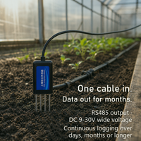 8-in-1 Bodemsensor voor fruitboomgaardbewaking, 4G draadloos, temperatuur, vochtigheid, pH en EC-meting, waterdichte behuizing