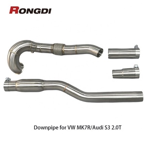 Tubo de Escape de Acero Inoxidable 304 Cepillado, 1.5 mm de Espesor, Diámetro Exterior de 89-76 mm, para Audi S3 VW GOLF MK7R/7.5R 2.0T 2015-2019 - Product Image 6