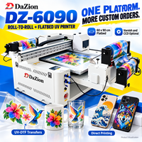Printer DTF Roll Flatbed XP600 dengan Head Print XP600 untuk Transfer Film AB Logo Kustom DZ-6090 Baru, Cetak Langsung pada Akrilik, Ukuran A1 60x90cm, UV