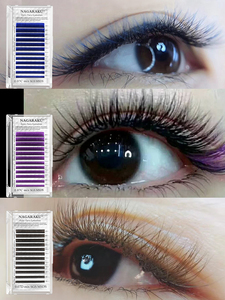 NAGARAKU Extensión de pestañas Color fácil de <span class=keywords><strong>fanear</strong></span> maquillaje rápido floración pestañas de visón personal Mega volumen - Product Image 3