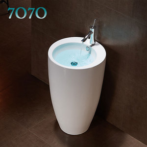 <span class=keywords><strong>Lavabo</strong></span> de cerámica redondo de una pieza, soporte para <span class=keywords><strong>lavabo</strong></span>, Económico - Product Image 2
