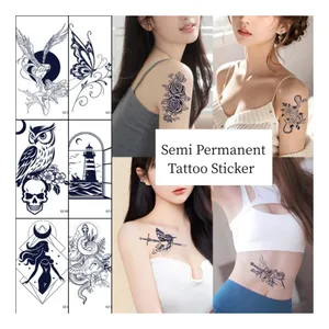 Realistic Snake Flower Temporary Tattoo Stickers Waterproof for Women Men Long-Lasting 2 Weeks Semi Permanent Tattoos