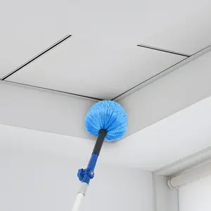 Long Handle Telescopic Extension Pole Spider Cobweb Cleaning Brush