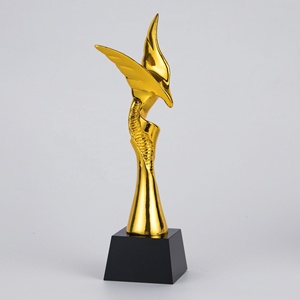 Souvenir Cadeaux Cristal Trophée Or Argent Cuivre Aigle Propagation Ailes Résine Événement Prix Trophée - Product Image 2