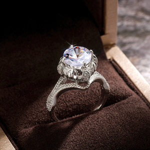 Anello da donna floreale a quattro punte, stile classico ed elegante, per la sposa, matrimonio, uso quotidiano, gioiello da dito abbinabile a tutto, regalo - Product Image 1