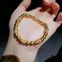 Bracelet de luxe de haute qualité pour femme, avec perles rondes dorées et breloque goutte d'eau étincelante, bijou personnalisé et tendance