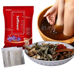 Natürlicher Kräuter-Fußbadbeutel mit Saflor, Beifuß und Ingwer, 10 Packungen Botanisches Fußbadpulver für Entspannung und Wellness, Großhandel - Product Image 1