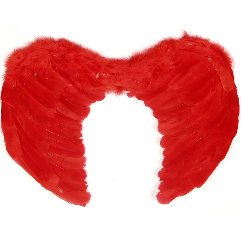 Ailes de plumes de fée d'ange blanc rouge noir de carnaval personnalisé pour accessoire de déguisement d'Halloween