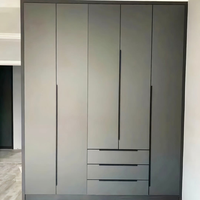 Armoire en MDF avec tiroirs, style minimaliste gris, laquée, blanc industriel, style côtier français