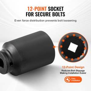 1/2 \ "Drive Deep 12-Point Axle Nut Socket Set 8PCS Tuerca métrica Socket para piezas de automóviles - Product Image 4