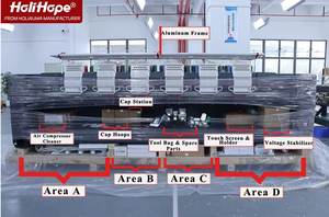 Máquina de Bordar Plana de Seis <span class=keywords><strong>Cabezas</strong></span> Holiauma Holihope de Fábrica con 10 Años de Garantía, Similar a la Máquina de Bordar Computarizada Happy <span class=keywords><strong>Tajima</strong></span> - Product Image 3