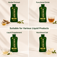Emballage de sachets liquides personnalisés imprimés, de qualité alimentaire, haute barrière, à usage unique, à ouverture facile, pour boisson aux herbes