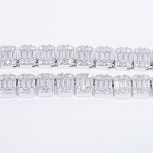 โซ่ S925เทนนิสสไตล์ฮิปฮอป9มม. สีเงินพร้อมสร้อยคอเพชรโมอิสซาไนต์สำหรับชายและหญิง - Product Image 5