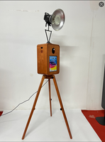 Photomaton en bois vintage de 18.5 pouces peint pour fête de mariage et photomaton compatible avec le smartphone iPad et l'appareil photo reflex numérique