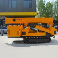 Mini-grue araignée de 12 tonnes, électrique/diesel, portable, sur chenilles, équipement de levage hydraulique, hauteur de levage de 21 m, pour espaces étroits