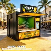 Kiosque à glaces mobile sur mesure en acier inoxydable avec écran LED, qualité alimentaire, prix usine, pour centre commercial, supermarché, centre de shopping