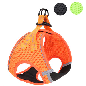Pet <b>Harness</b> Mesh Breathable Durable Reflective Orange And <b>Black</b> Chest Strap For Dogs - Product Image 2