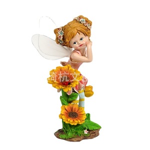 <b>Flower</b> Fairy Figurine QH-21536 Handmade Outdoor Garden Balcony Decoration Home <b>Display</b> - Product Image 1