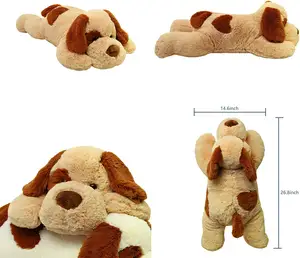Popular cute plush pillow large dog weighted stuffed animals toy for anxiety and stress relief