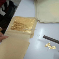 Feuilles d'or véritable 24 carats en métal, électroplaquées, 4,33x4,33 cm, pureté 98%, pour peinture, artisanat et usage alimentaire - Vente chaude