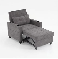 Sofá individual Futón Silla Fabricante Pull Convertible Metal Microfibra Tecnología Plegable Deslizante Dormitorio Sala de estar