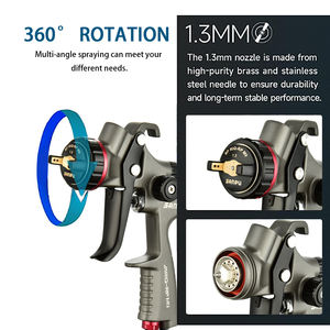 <span class=keywords><strong>Pistola</strong></span> a Spruzzo Professionale da 1,3 mm con Serbatoio a Gravità da 600 ml per Applicazione di Vernice a Base d'Acqua di Alta Qualità per Settore Automobilistico - Product Image 5