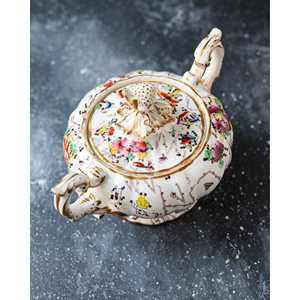 Azucarero de Porcelana Inglesa de Estilo Georgiano de Principios del Siglo XIX, con Asas Rococó, Ensaladera Rectangular Grande para Vajilla, Embalaje en Caja - Product Image 4