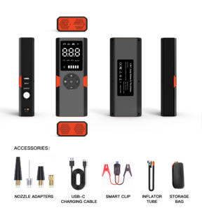 Catu daya mulai darurat portabel 12v, starter lompat mobil dan inflator ban dengan kompresor pompa udara Pak daya mobil - Product Image 3