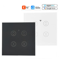 Sakelar Tirai Jendela Smart Home Shutter Roller 2 Gang untuk Kontrol Jarak Jauh Tuya Alexa Teknologi Wifi Sentuh Arus Maks 10A