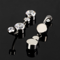 Anneau de nombril romantique en titane G23 avec zircon incrusté, bijou de corps tendance pour mariage, idéal comme cadeau