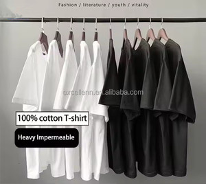 <span class=keywords><strong>T-Shirt</strong></span> pesante all'ingrosso in bianco 200GSM Oversize della costa occidentale della maglietta bianca nera - Product Image 2