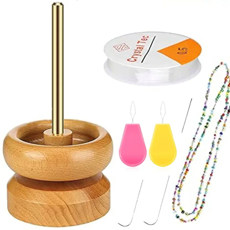 DIY Jewelry Making Tools Wooden Small Bead Spinner Holder