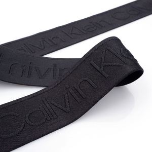 Customized Elastic 3D Raised Logo Jacquard Woven Spandex/Nylon <b>Webbing</b> for Exercise Underwear - Product Image 5