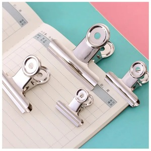 Promozionale all'ingrosso rotondo in metallo Grip Bulldog argento in acciaio inox bollette del biglietto Clip cancelleria ufficio - Product Image 2