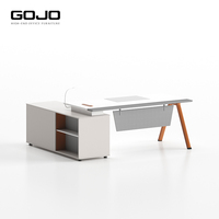 Bureau de direction moderne haut de gamme en forme de L, table de bureau créative pour superviseur, ensemble de bureau commercial avec rangement