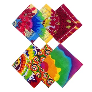 Vente en gros d'enveloppes pour <span class=keywords><strong>cheveux</strong></span> de cow-boy pour hommes et femmes 22 "X 22" <span class=keywords><strong>Bandana</strong></span> carré en coton Logo personnalisé Gradient Tie Dye Design Bandanas - Product Image 1