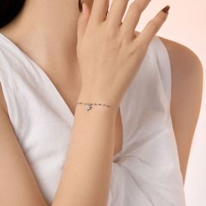 Dylam Dainty Design Rhodium 18K Gold Plated Hypoallergenic 925 Silver Lip Chain 5A Zirconia Four Leaf <b>Clover</b> Pendant <b>Bracelets</b> - Product Image 3