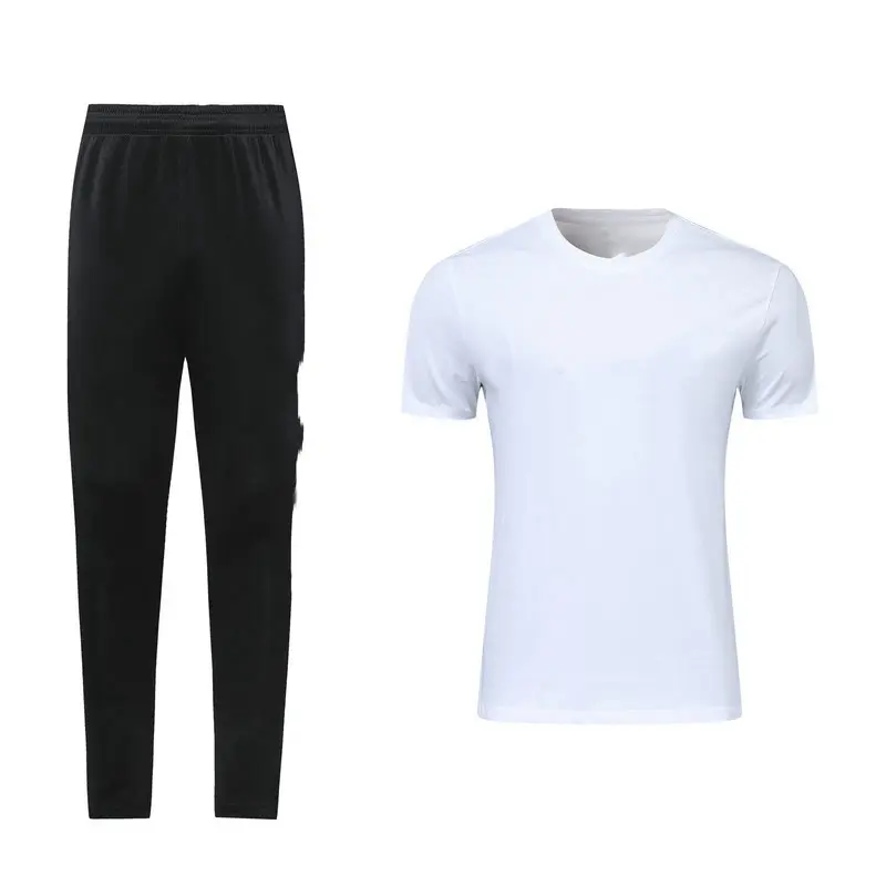 Custom Thai Quality shirt+trousers Soccer Uniform Set Men Club White Soccer wear Training kit