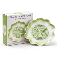 Plaque à râper décorative en céramique de 14,5 cm, motif marguerite, surface à râper en relief pour l'ail, le gingembre, les agrumes et les cadeaux de cuisine
