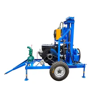 Xiongtai equipamento de perfuração de água montado sobre rodas com motor diesel portátil 22HP 130m para poço