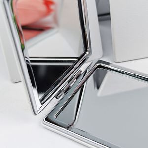 Portable Double-sided Folding Makeup Mirror Wholesale Private Label Small square Make up Mirror High Quality Cosmetic Mirror - Product Image 6