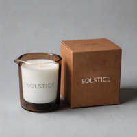 Contenant de bougie vide de 6 oz bleu unique avec bec verseur pour massage et couvercle en bambou, pour l'exportation mondiale en gros de fournitures pour bougies