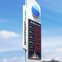 Équipement publicitaire extérieur : Totem lumineux personnalisé pour station-service, affichage de logo sur poteau, signalisation routière