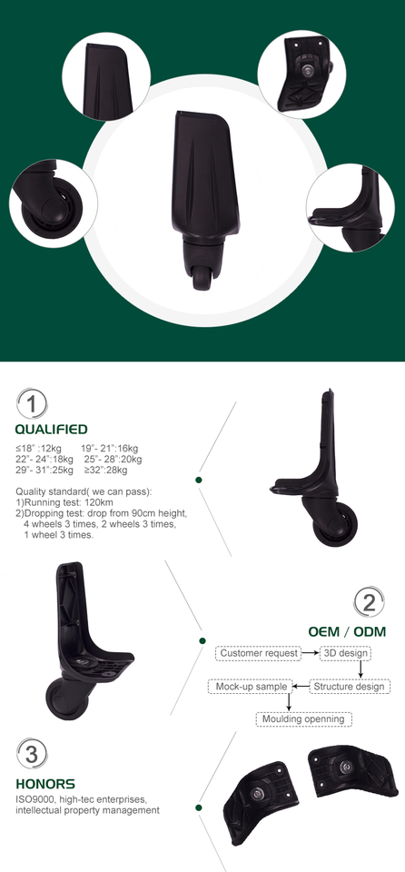 High-Quality 360-Degree Steering Wheel Suitcase Castors - SUNDES Brand Luggage Parts