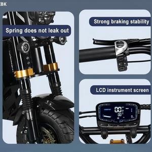 สกู๊ตเตอร์ไฟฟ้าสำหรับผู้ใหญ่แบบพับได้ รุ่น GT-M6 ขนาด 14 นิ้ว 72V100AH แบตเตอรี่ถอดได้ 12000W มอเตอร์คู่แบบ US โครงสร้างอลูมิเนียมอัลลอยด์ สำหรับขับขี่ออฟโรด - Product Image 6