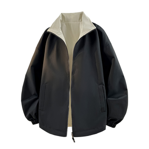 Özelleştirilmiş Logo Çift Taraflı Erkek Kışlık Uzun Kapüşonlu Rüzgar Geçirmez Polar Ceket Günlük Bol Rahat Moda - Product Image 5