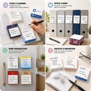 Custom Logo Paper Note Blocks Sticky Notes <b>Memo</b> <b>Pads</b> Square Writing Notes for Office School Packaging - Product Image 4