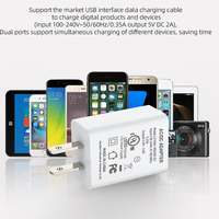 Cargador de Viaje Universal Shenzhen Lvxiangyuan con Logotipo Personalizado, 5V 2A 10W, Adaptador de Corriente con 1 Puerto USB y Enchufe Estadounidense, Aprobado por UL, CUL y FCC