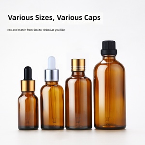 Flacon en verre ambré opaque <span class=keywords><strong>de</strong></span> 30 ml <span class=keywords><strong>de</strong></span> qualité supérieure avec bouchon en caoutchouc, flacon cosmétique <span class=keywords><strong>pour</strong></span> huile essentielle, <span class=keywords><strong>pour</strong></span> emballage séparé <span class=keywords><strong>de</strong></span> liquides et d'essences - Product Image 3